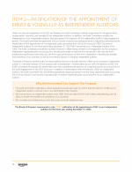 Item 2 - Ratification of the Appointment of Ernst & Young LLP as Independent Auditors