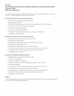 Annual General Meeting of Shareholders Directions and Parking Information