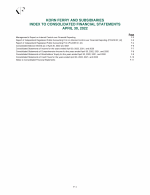 Index to Consolidated Financial Statements