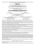 Click here to view Lee Enterprises, Incorporated 2017 Form 10-K