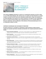 2021 Proxy Statement Summary