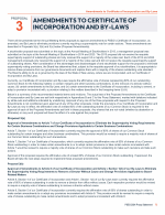 Proposal 3: Amendments to Certificate of Incorporation and By-Laws